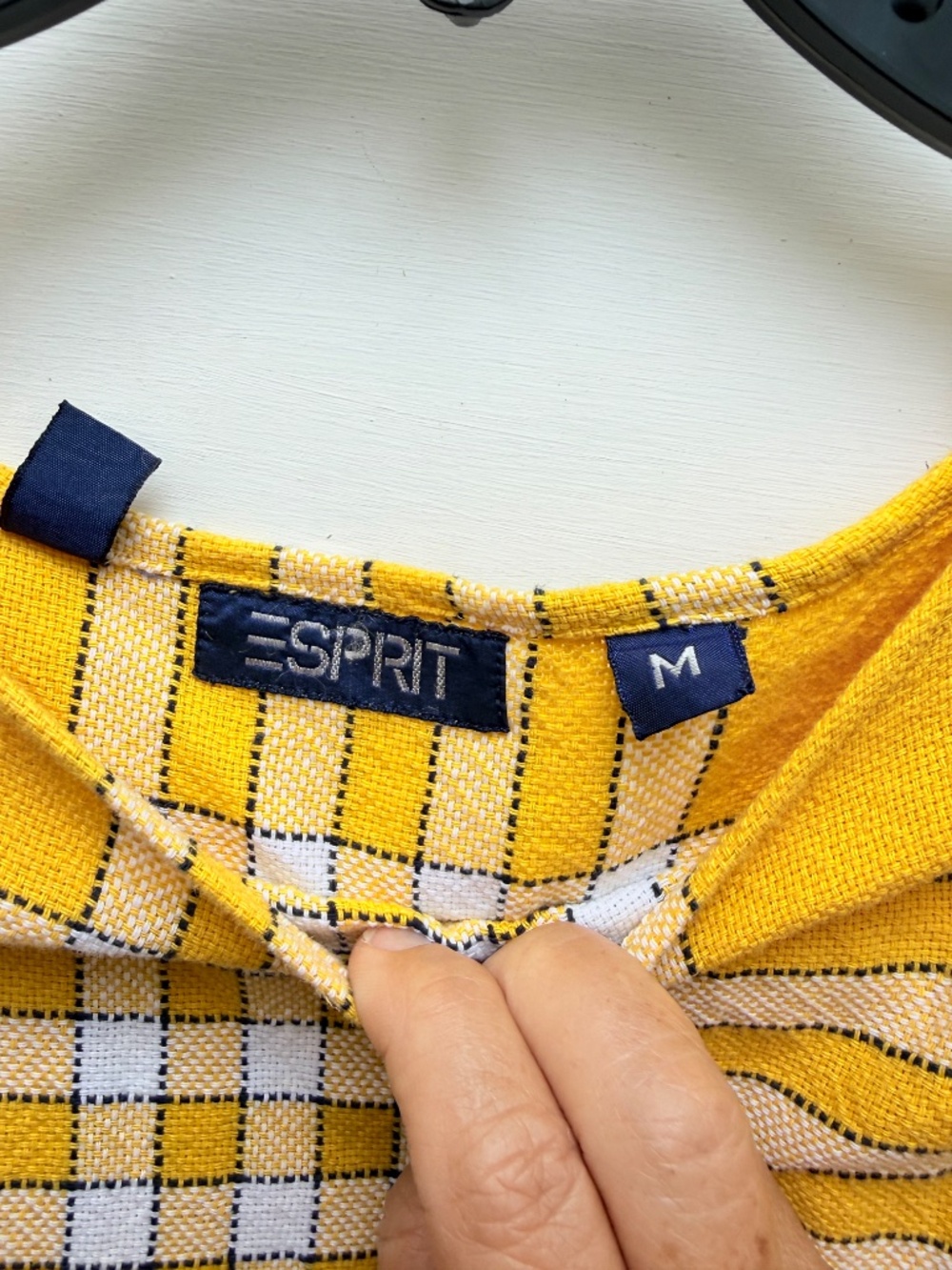 Vintage Late 80s Early 90s Esprit Plaid Drop Waist Dress Size Medium - Picture 3 of 11